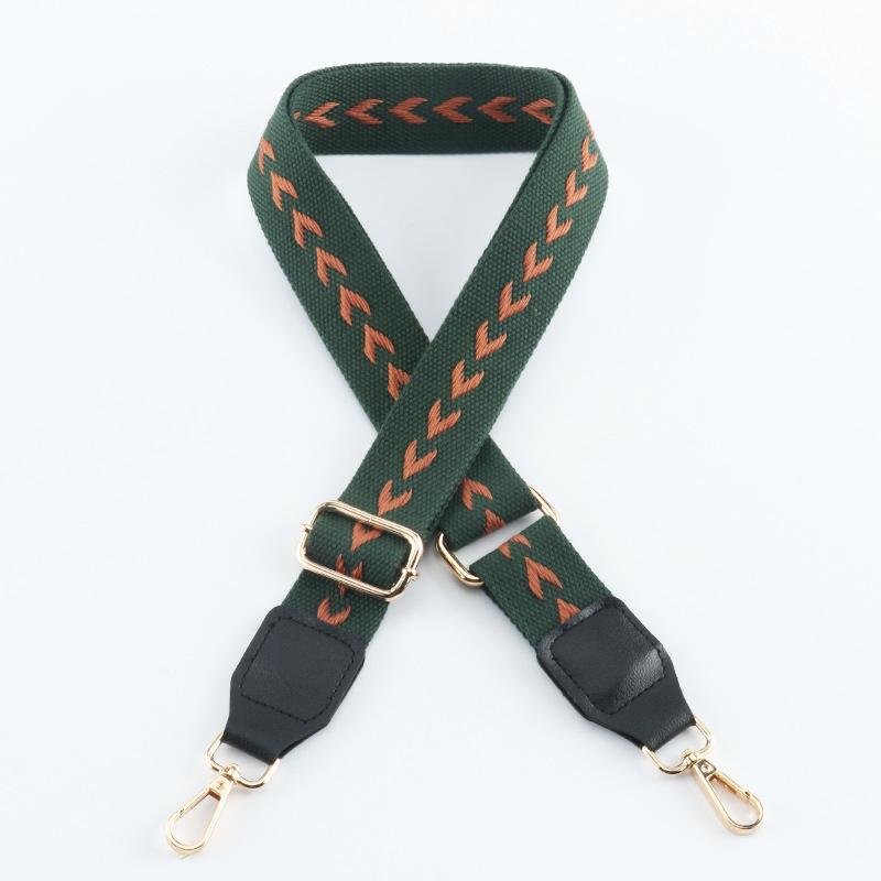 

Polyester Cotton Webbing Beaded 38MM Bag Shoulder Strap Single Shoulder Crossbody Adjustable Wide Strap Bag Parts Accessories Gun black buckle