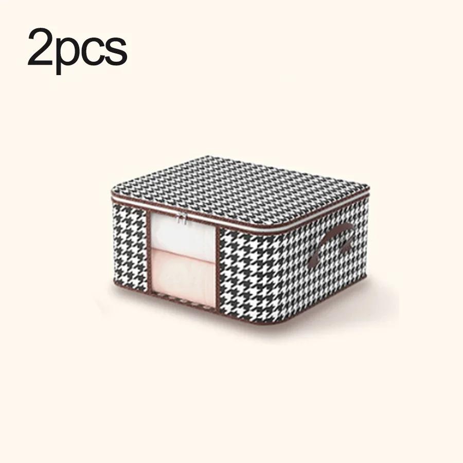 Visible Large Capacity Clothes Storage Bag Portable Household Organizer with Handles Foldable Dustproof Quilt Zipper Container