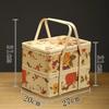Kitchen Basket for Rice Dumplings and Mooncakes, Souvenir Packaging, Round Peony Flower, Portable Bamboo Basket, Bamboo