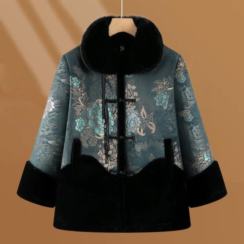 

Women s clothing, winter old cotton clothing, winter clothing, piled and thickened clothing, warm jacket, cotton-padded clothing 5XL [recommended 150-80kg] зелёный