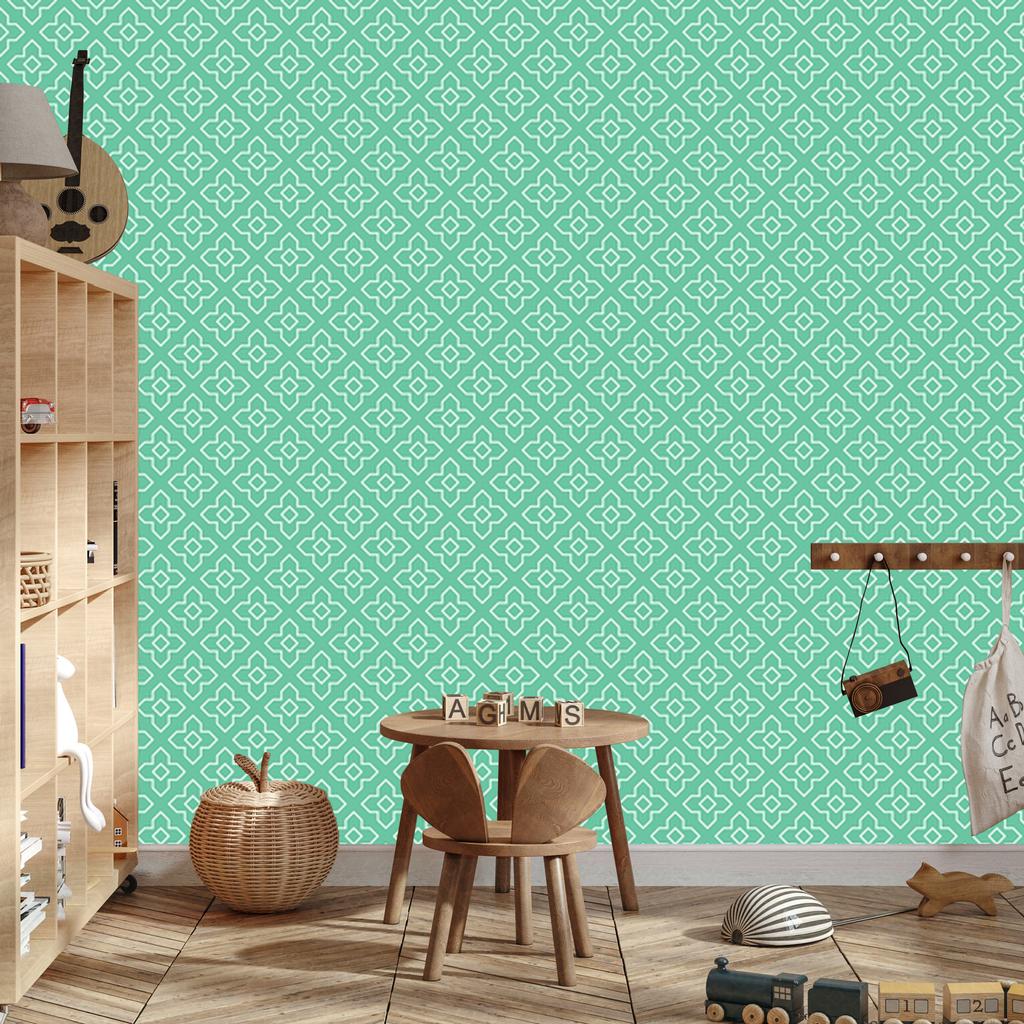 Geometric Sea Pattern Wallpaper for Living Room and Bedroom 50x1000
