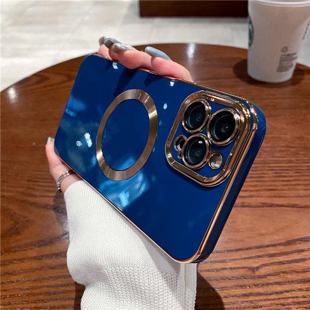 Coque de téléphone à chargement sans fil magnétique galvanisé, étui arrière de Protection d'appareil photo pour Iphone 13 11 12 Pro Max 11