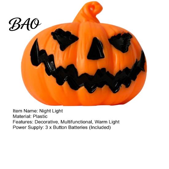 Seasonal Store Display Halloween Pumpkin Night Light, Decorative LED Ghost Lantern, Lighted Face Figurine Funny Gift for Home Party Desktop