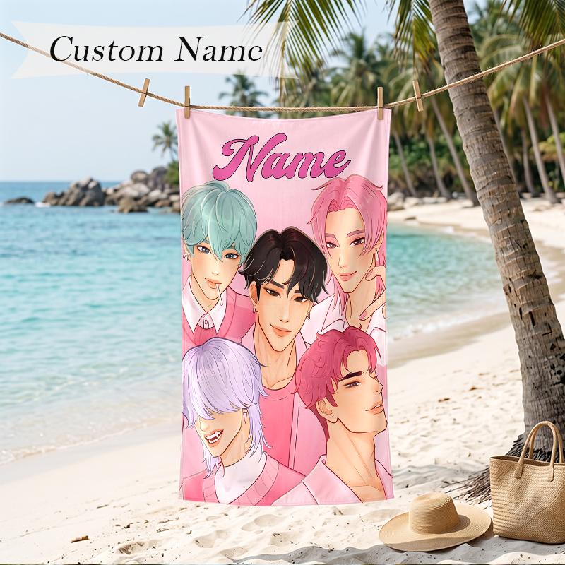 SAJA BOYS Custom Name Printed Beach Towel Personalized Soft Towel For Swimming Beach Travel