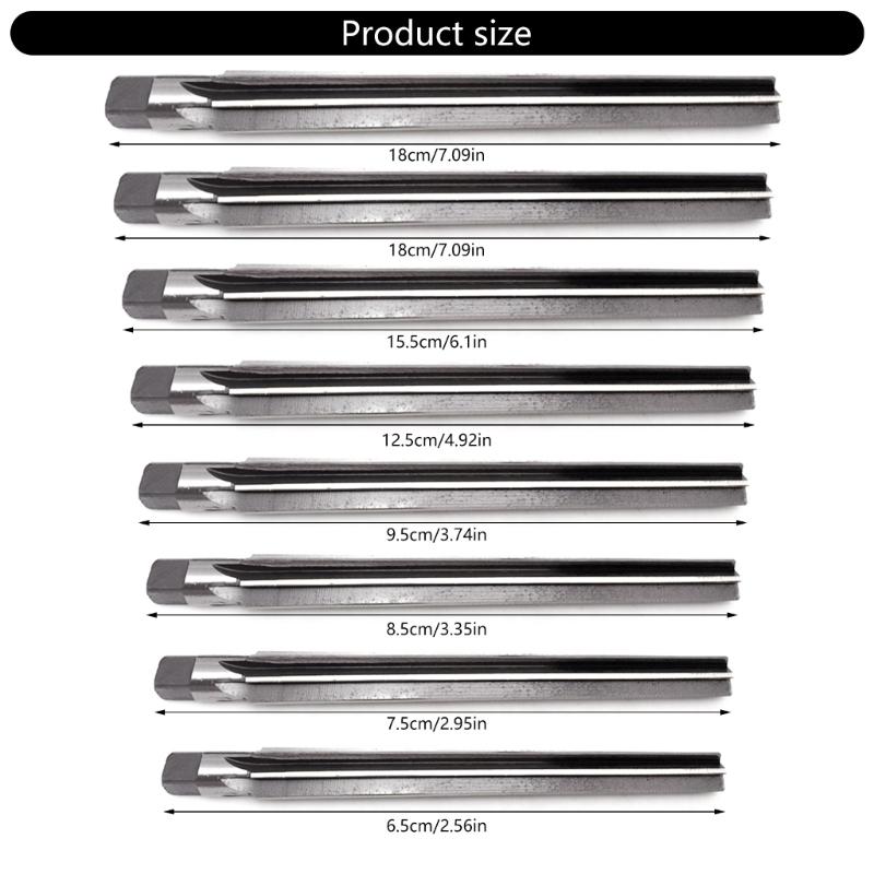 Hand Reamers Set Metric Alloy Steel Reamer Bit Shallow Cut Reamer for Metal Wood Hole Reaming Accuracy Cutting Tool