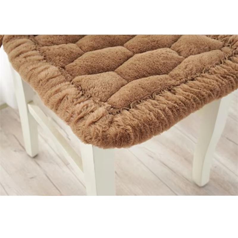 Minimalist Style Soft Office Computer Chair Cushion Simple Grid Pattern Plush Dining Chair Pads Household Decoration Seat Mats