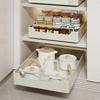 Pull-out Kitchen Storage Rack Large Capacity Anti-slip Spice Box Storage Rack Plastic with Slide Rails Drawer Type Storage Tray
