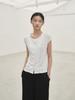 NOUVE Cap Sleeve Button T-Shirt - White