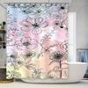 Pastel Floral Sketch Design Waterproof Shower Curtain Heat Resistant Machine Washable Non-Transparent 180x180cm