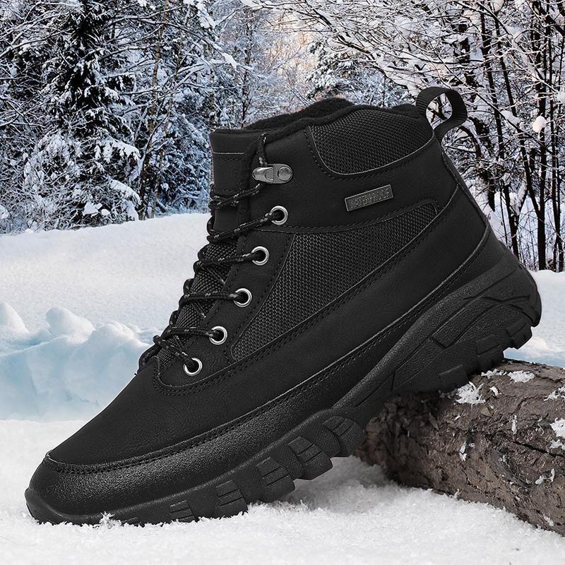 TUINANLE Men's High Top Casual Hiking Shoes - Autumn/Winter Wear-Resistant Trendy Sports Footwear Plush Boots