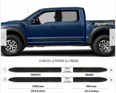 Ford F-150 Raptor - BLACK Side Door Moldings