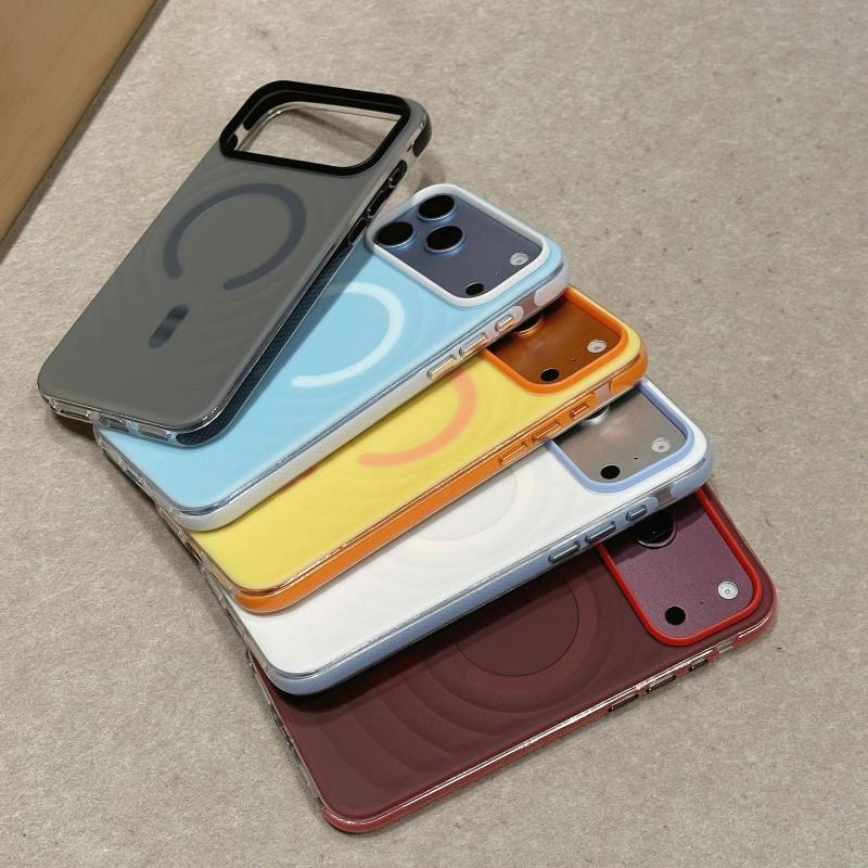 Magnetic Phone Case IPhone 18 Pro Max 17 With Macaron Wave Dual-Tone Edge Anti-Shock Full Cover