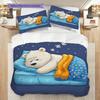 Polar Bear Pattern Bedding Quilt Set Quilt Cover Pillowcase Home Decoration Birthday Gift (1 * duvet cover + 2 * pillowcase, without core)
