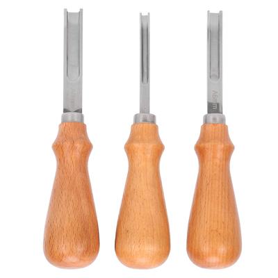 3 Stück Lederkantenbearbeiter Professionelles Trimmen Arbeitsset mit Holzgriff für DIY Handwerk Leder