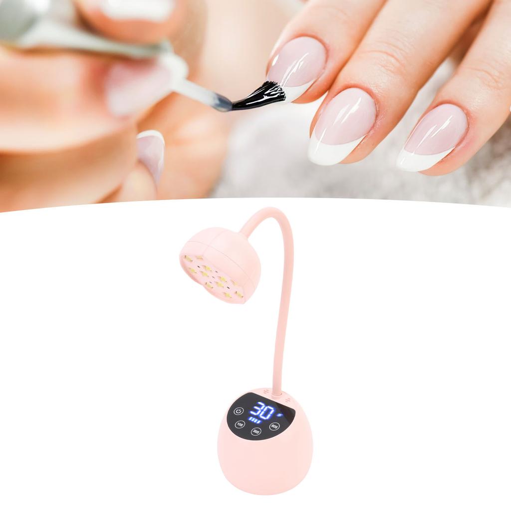Gooseneck Nail Lamp Rechargeable Infrared Sensor LCD Screen LED Nail Light Dryer with 12 Light Chips for Home Use