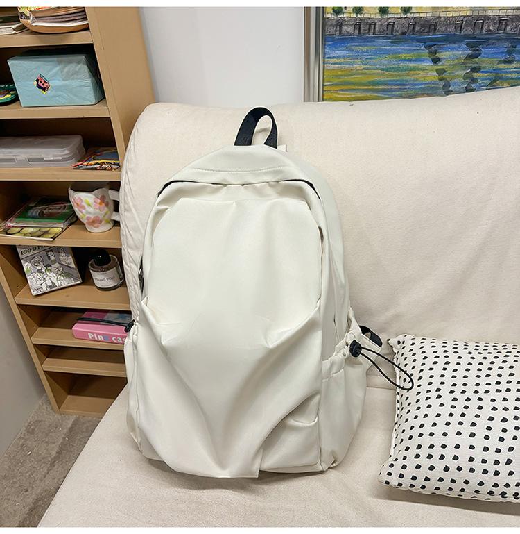 School bag versatile simple solid color college student school bag Korean version ins large capacity casual backpack light travel shoulder bag