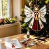 DIY Hanging Ornament Supplies Christian Suncatcher Kit, Stained Glass Style Religious Sun Catcher, Customizable Spinner Art Iridescent for Window