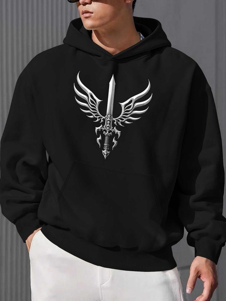 Casual Hoodie 270G Trendy Retro Street Printed Warm Hooded Sweatshirt Skin-Friendly And Sweat-Absorbing Easy Mass Hooded Outfit fo