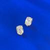 Orecchini a lobo in zircone Shijia da 3 carati, colore bianco diamante, con chiusura a farfalla