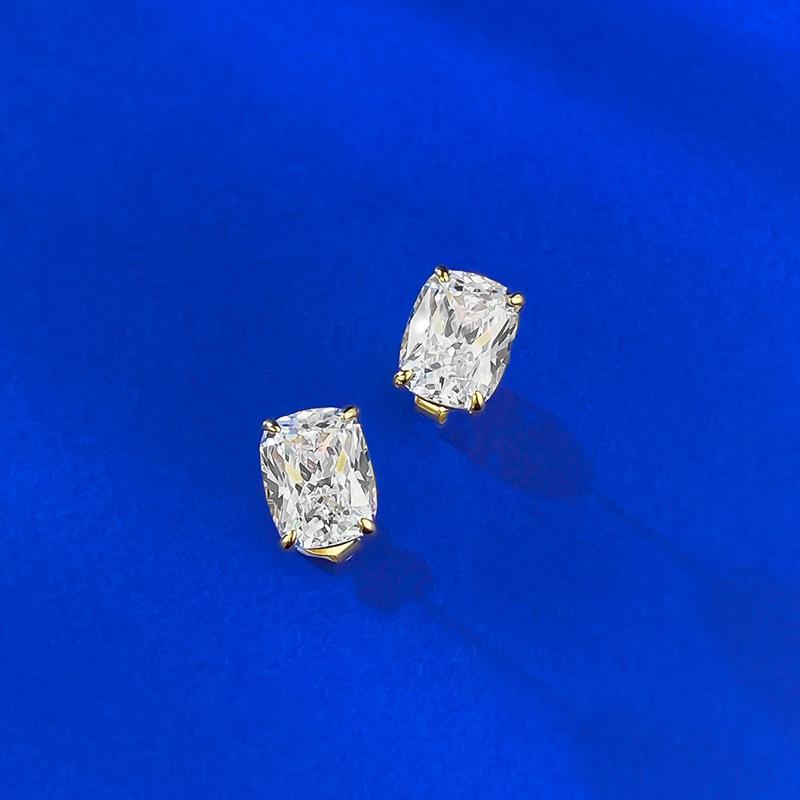 Orecchini a lobo in zircone Shijia da 3 carati, colore bianco diamante, con chiusura a farfalla