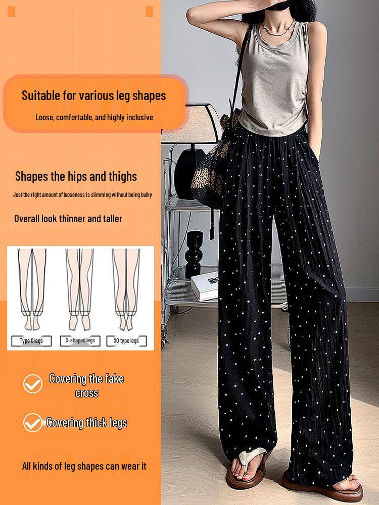 Petite Polka Dot Wide-Leg Pants for Women - Spring/Summer 2025 Collection
