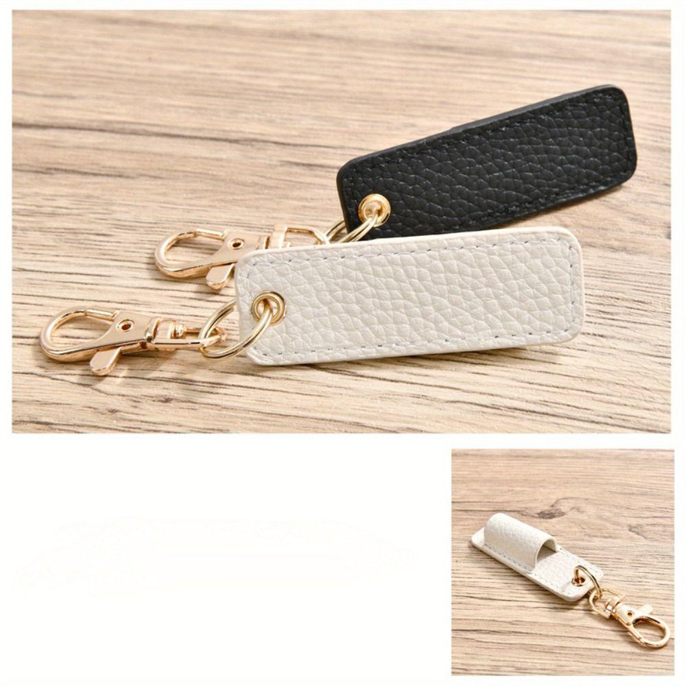 PU Leather Lanyard Pen Holder with Keychain Pen Case Pen Pouch Portable Pen Clip