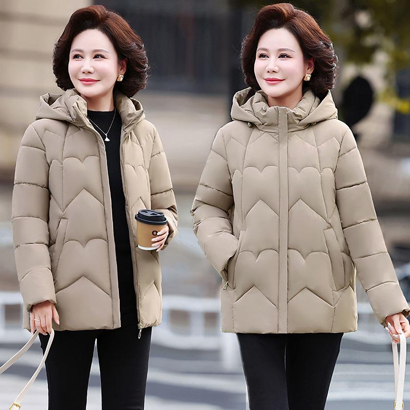 Women’s Short Hooded Windproof Thicken Warm Winter Jacket Gift for Mom
