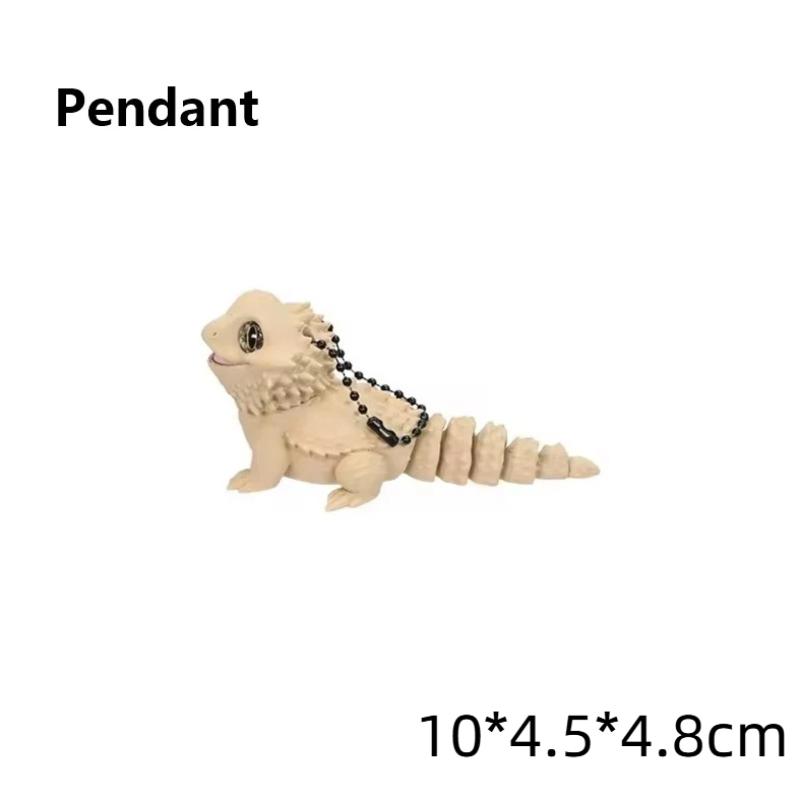 1Pcs 3D Printed Bearded Dragon Statue Adorable Lizard Figurine Creative Gift For Reptile Enthusiasts Shelf Tabletop Ornament