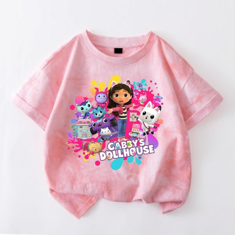 

Кукольный домик Габби Футболка для окрашивания Девочки Мультяшный Принт Одежда Модная Удобная Одежда Топы Дети Летние Футболки Детский Подарок Size 130 cm