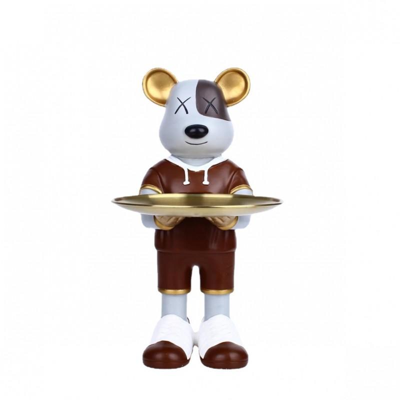 Resin Bear Figurine Decorative Ornament European Style Home Decor Living Room Bedroom Shelf Display
