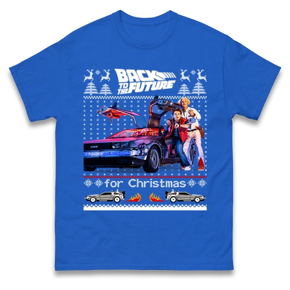 Back To The Future Christmas TShirt Funny Xmas Outfit Festive Tee Shirt Unisex