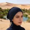 Commuters Friendly Turban Hat Adjustable Drawstring Head Cover Skull Hat for Women Mercerized Cotton Comfortable Headwrap