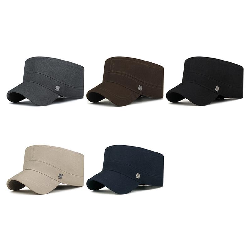 Spring Autumn Outdoor Flat Top Cap Middle-Aged and Elderly Sun Hat Solid Color Cap