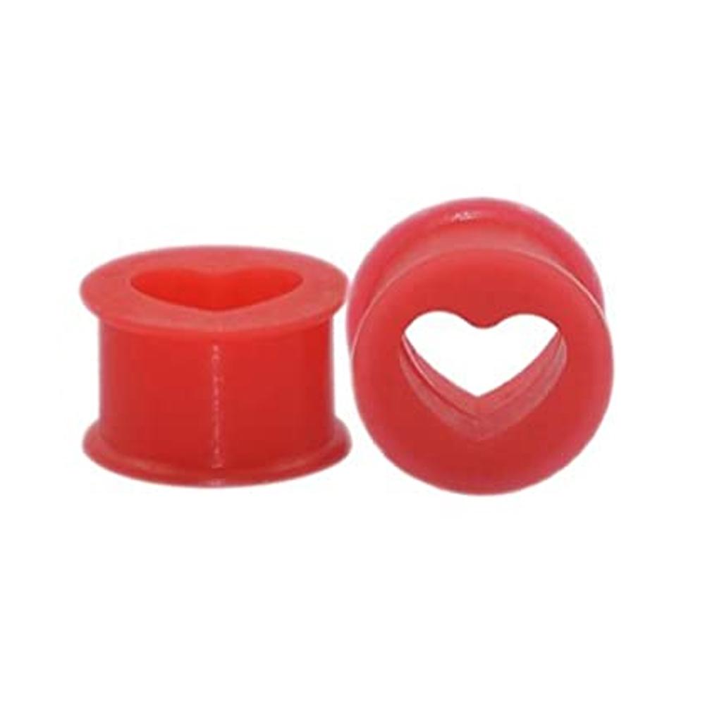1 Paar Herz Weiche Flexible Silikon Ohrstöpsel Doppelt Gewölbte Dehner Flesh Tunnels Körperschmuck 6-20mm Mehrere Farben