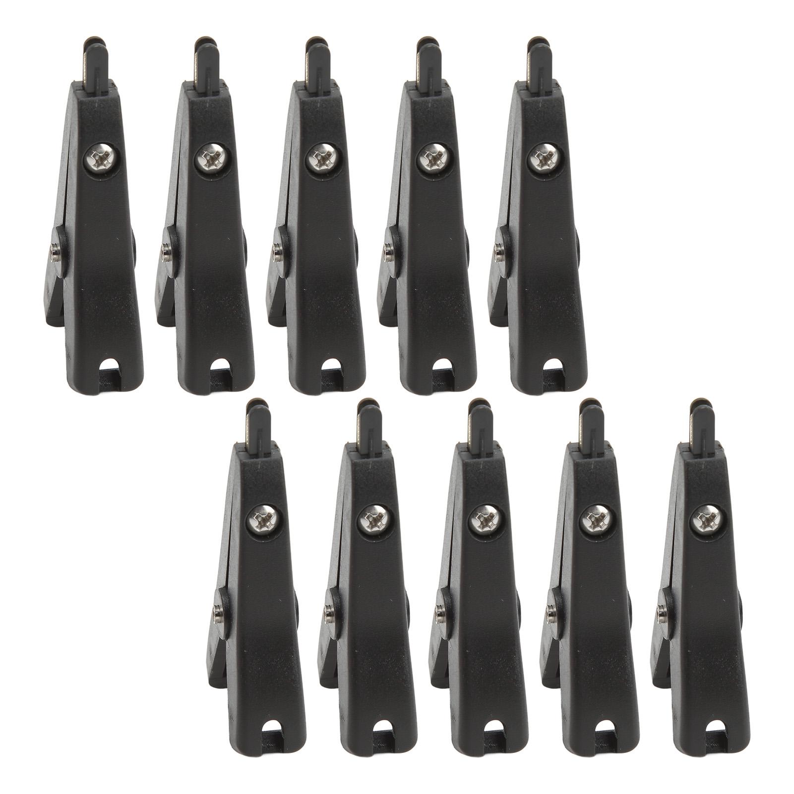 

10Pcs Crocodile Clip Positive Negative Test Gold Plated Brass Connector 25mm Opening J.60043Black