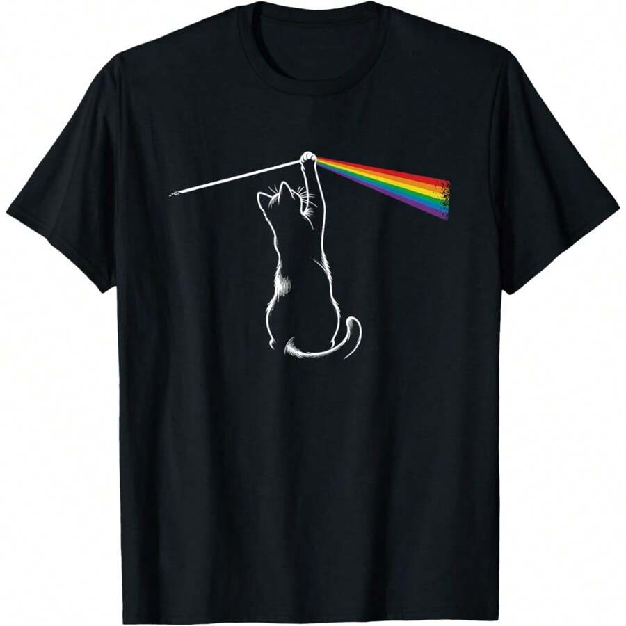 

Unisex s Graphic T-Shirt Funny Cat Rock Music Gift S