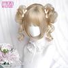Synthetic Cosplay Wig Female Short Curly Hair Lolita Ponytail Bangs Wig Halloween Styling Wig