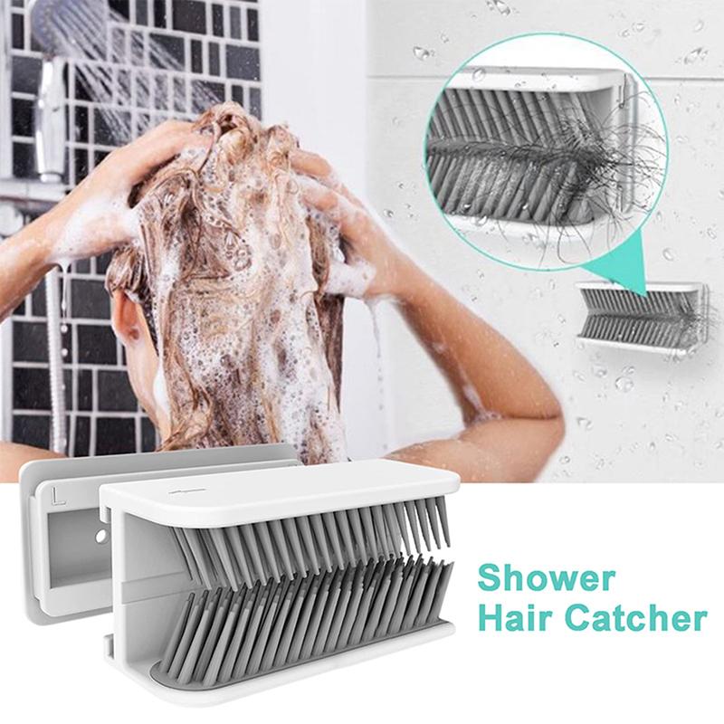 Shower Hair Catcher Wall Silicone Shower Hair Trap Adhesive Shower Hair Stopper Hair Catcher To Protect Drains From Blockage