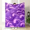 Abstract Wavy Contour Lines In Purple Tones and Flowing Organic Shapes. for All Seasons Blanket Lunch Break Throw Gift