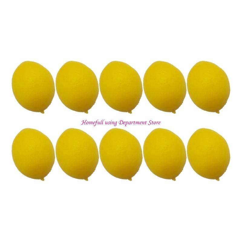 10Pcs Artificial Lemon Realistic Simulation Lemon Fruit Foam Lemon for Display