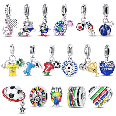 Copper Soccer Trophy Jersey Charm Beads For 3Mm Bracelets Diy Jewelry Making