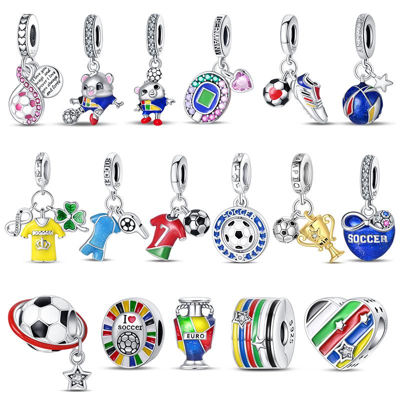 copper Soccer Trophy Jersey Charm Bead Charms for 3mm Bracelets Diy Jewellery Making High Quality Durable Material