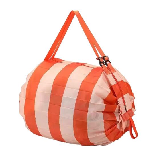 Reusable Folding Shopping Bag Foldable Grocery Tote Oxford Cloth Heavy Duty Duffle Bag with Adjustable