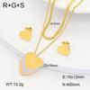 Stainless Steel Gold Flower Set Women 4pcs Necklace Earrings Bracelet Ring Cubic Zirconia Luxury Wedding Party Anniversary Gift
