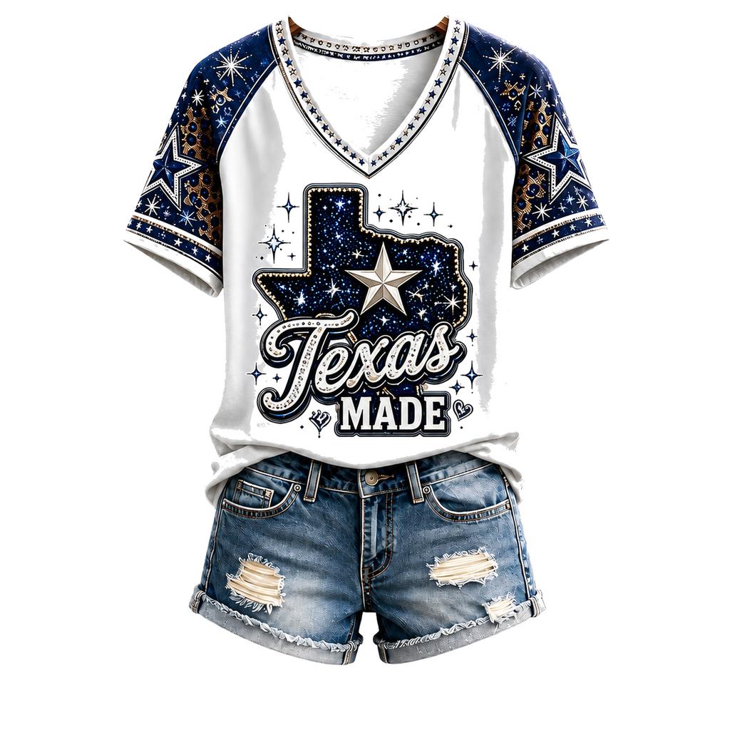 Damen Western Grafik-T-Shirt - Lustiges 'She's From I Can Tell' Neuheit Kurzarm-T-Shirt