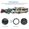 DC 12V 24V Waterproof Car Voltmeter LED Digital Display Panel Round Voltage Gauge for Car Motorcycle Truck Boat ATV UTV