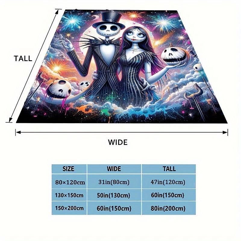 1pc The Nightmare Before Christmas Printing Blanket - Soft, All-Season Throw for Living Room, Bedroom,Personalized Gift with Adorable Cartoon Design