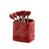 Heart-shaped Ceramic Fruit Fork and Spoon Set