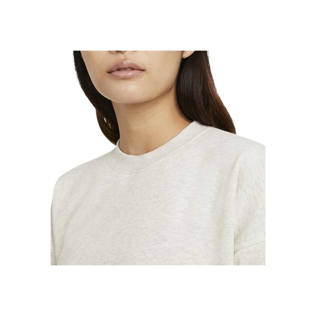 Nike Solid Color Pullover Round Neck Long Sleeve Sweatshirt Women Sweatshirt Oatmeal Heather-Gray CZ9244-141