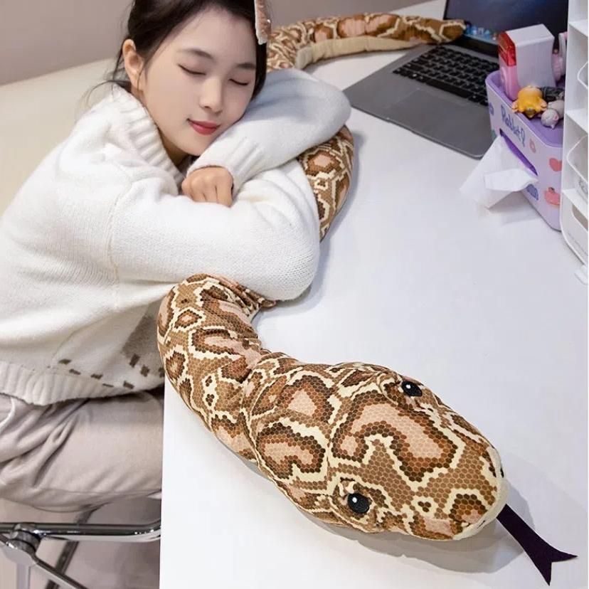 Long Stuffed Snake Doll Simulated Animal Hand Puppet Toy Cobra Giant Snake Plush Toy  Party